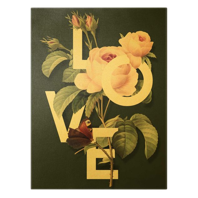Obrazy na ścianę Kwiatowa typografia - miłość