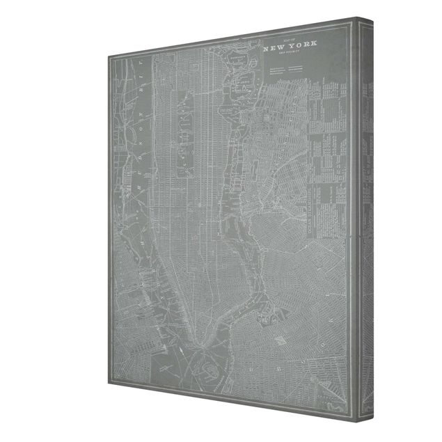 Retro obrazy Mapa miasta w stylu vintage Nowy Jork Manhattan