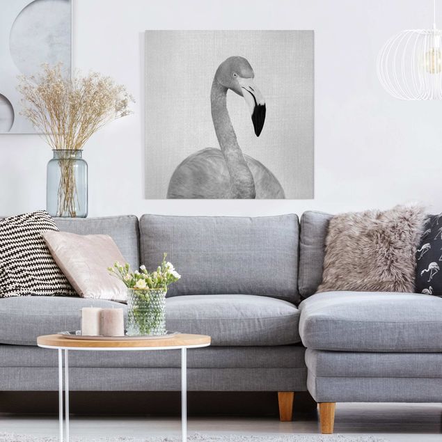 Nowoczesne obrazy do salonu Flamingo Fabian Black And White