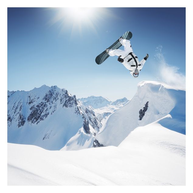 Fototapeta - Latający snowboardzista