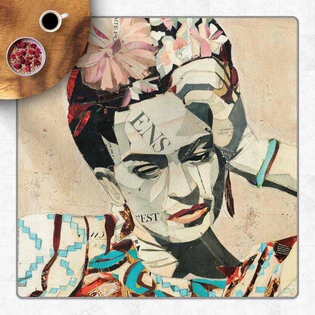 dywan beżowy Frida Kahlo - Collage No.1