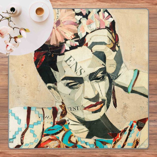 dywan kremowy Frida Kahlo - Collage No.1