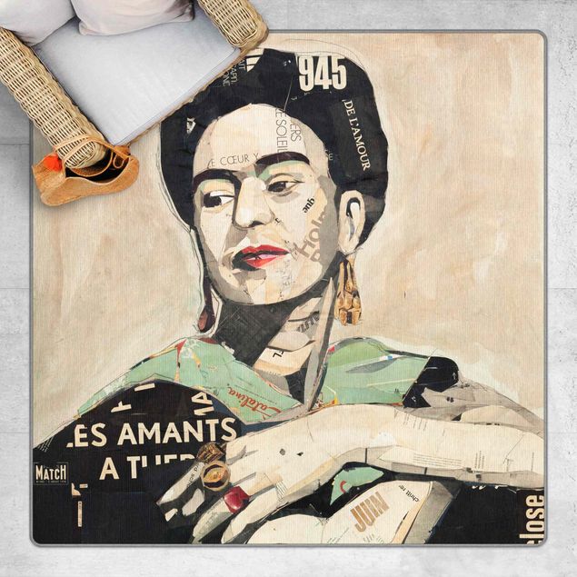 dywan beżowy Frida Kahlo - Collage No.4