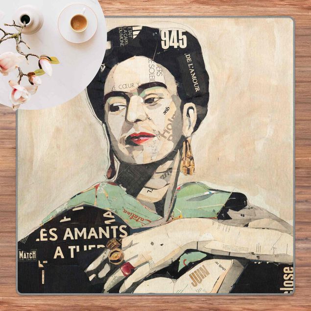 dywan kremowy Frida Kahlo - Collage No.4