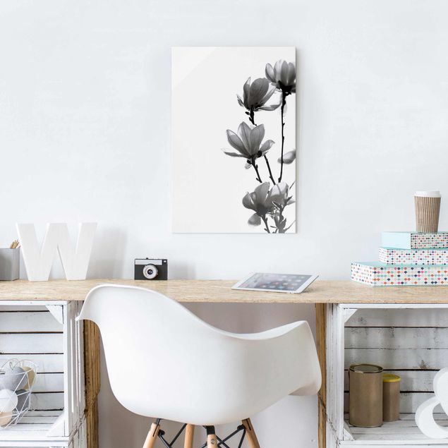 Nowoczesne obrazy do salonu Spring Messenger Magnolia czarno-biały