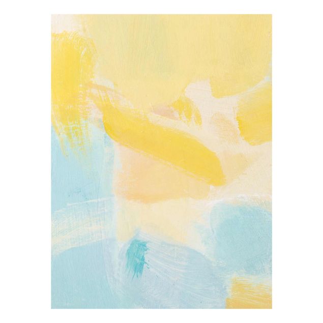 Obrazy na szkle abstrakcja Wiosenna kompozycja w kolorach żółtym i niebieskim
