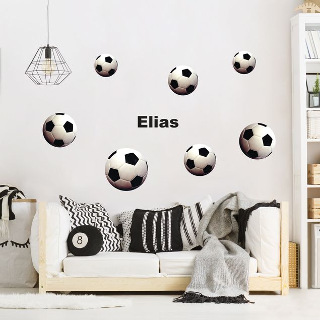Naklejki na ścianę napisy Zestaw piłek do piłki nożnej