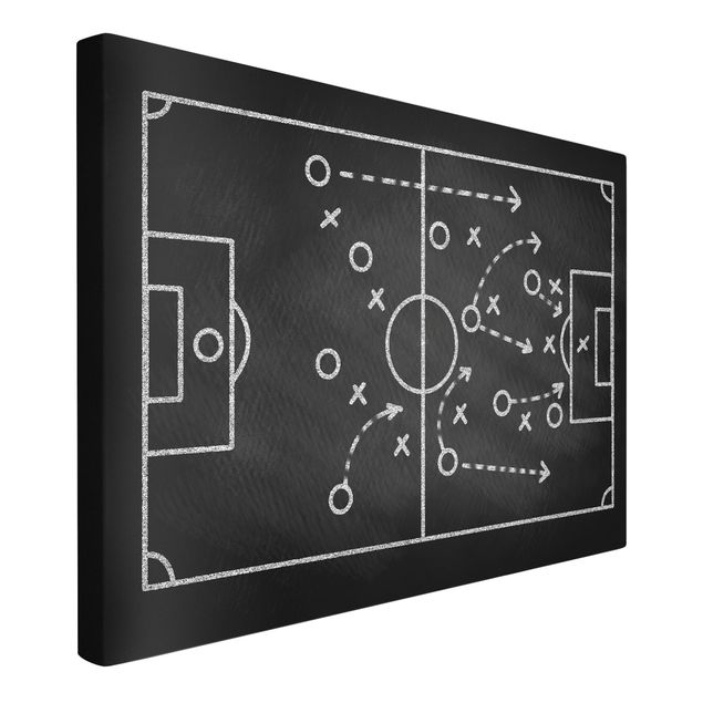 Obraz shabby chic Football Strategy On Blackboard
