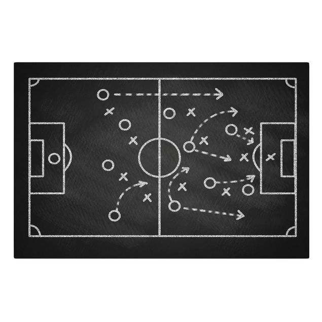 Czarno białe obrazki Football Strategy On Blackboard