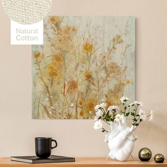 Obrazy do salonu nowoczesne Łąka żółtych dzikich kwiatów