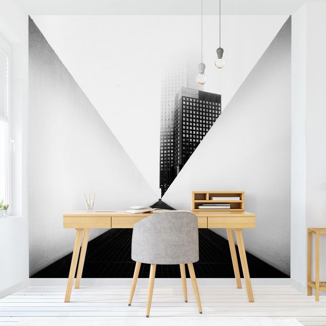 Dekoracja do kuchni Geometryczne studium architektoniczne czarno-białe