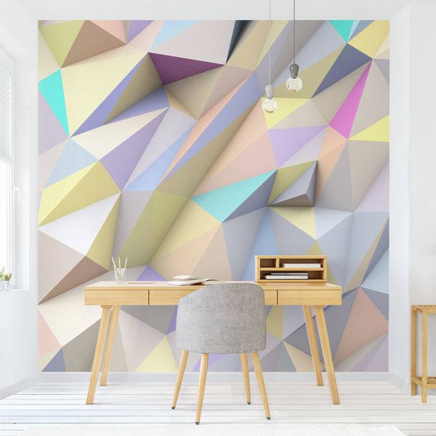 Dekoracja do kuchni Pastelowe trójkąty geometryczne w 3D