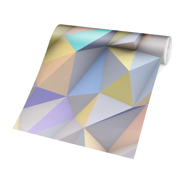 Tapety Pastelowe trójkąty geometryczne w 3D