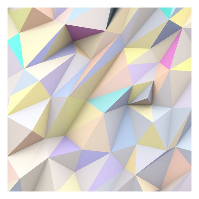 Tapeta - Pastelowe trójkąty geometryczne w 3D
