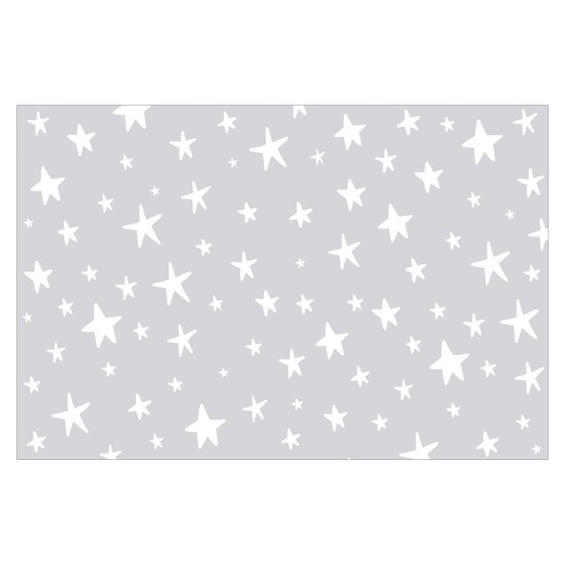 Tapeta - Narysowane duże gwiazdy na szarym niebie