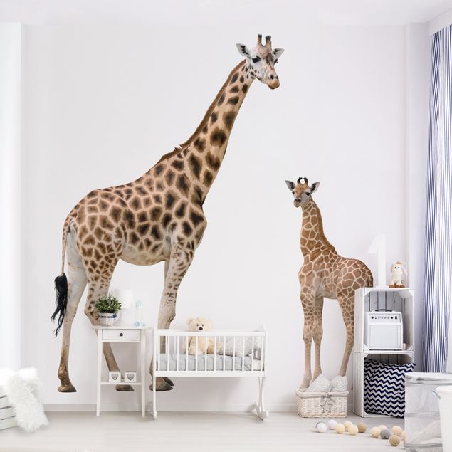 Tapety ze zwierzętami Żyrafa Matka z dzieckiem