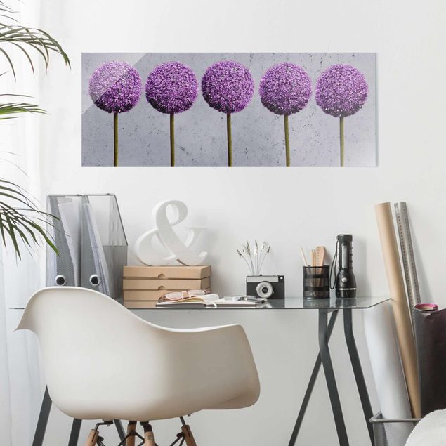 Obrazy do salonu nowoczesne Kwiaty kuliste Allium