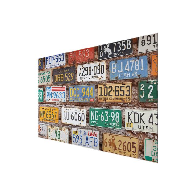 Obrazy powiedzenia Amerykańskie tablice rejestracyjne na drewnie
