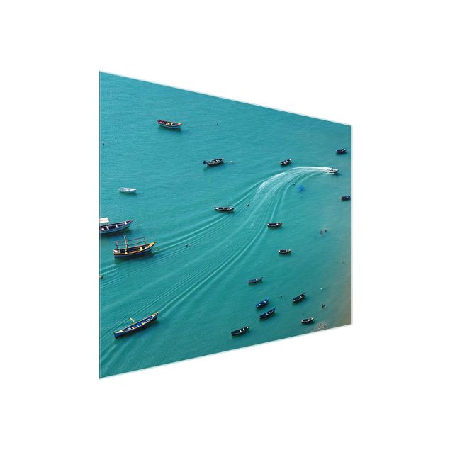 Obrazy na szkle krajobraz Anchoring łodzi rybackich