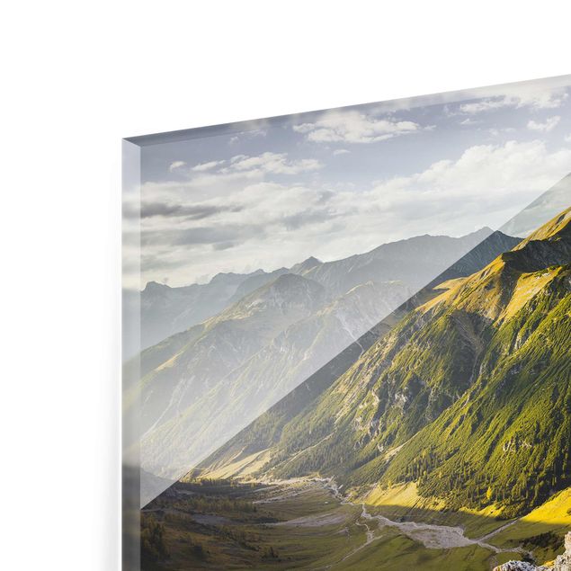 Obrazy z górami Góry i dolina w Alpach Lechtalskich w Tyrolu
