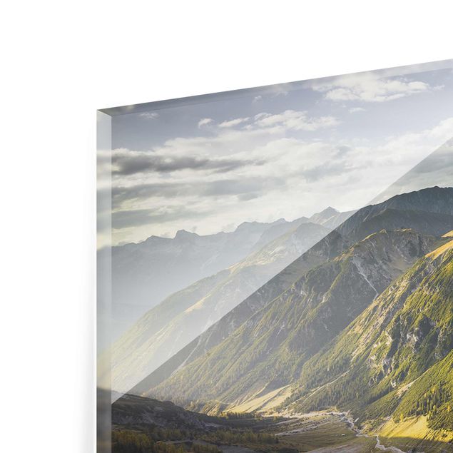 Obrazy krajobraz Góry i dolina w Alpach Lechtalskich w Tyrolu