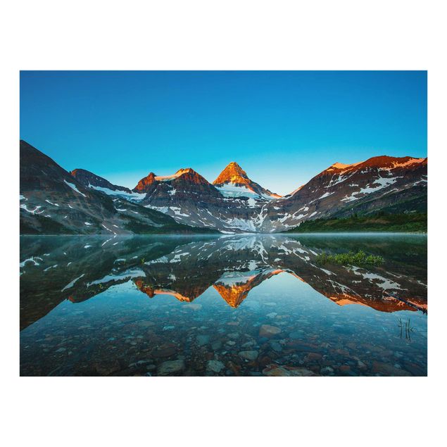Obrazy do salonu Krajobraz górski nad jeziorem Magog w Kanadzie