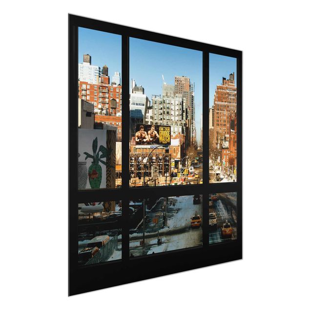 Obrazy Nowy Jork Widok z okna na ulicę w Nowym Jorku
