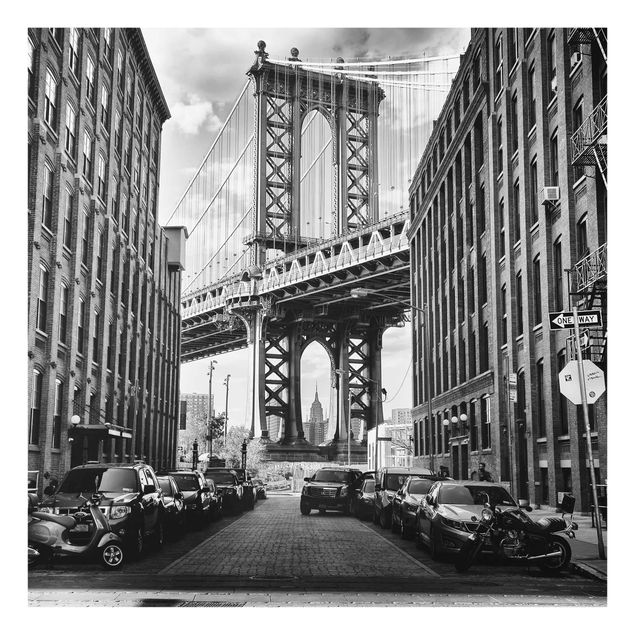Obrazy na szkle kwadrat Most Manhattan w Ameryce
