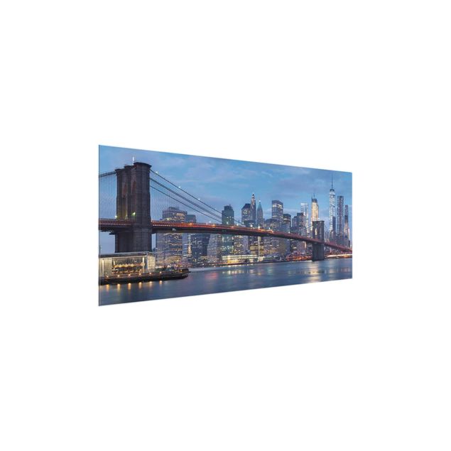 Obrazy na szkle panorama Most Brooklyński Manhattan Nowy Jork