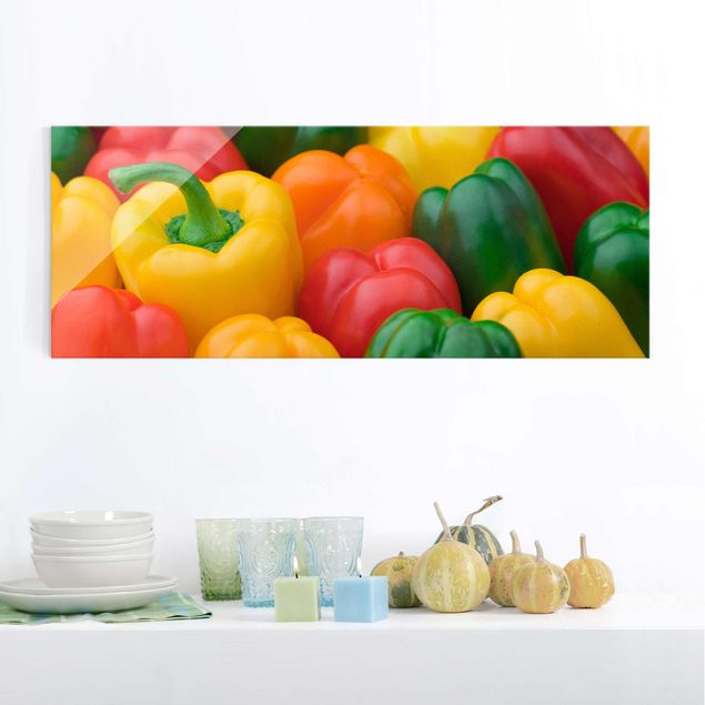 Obraz z owoców i warzyw Kolorowe papryki