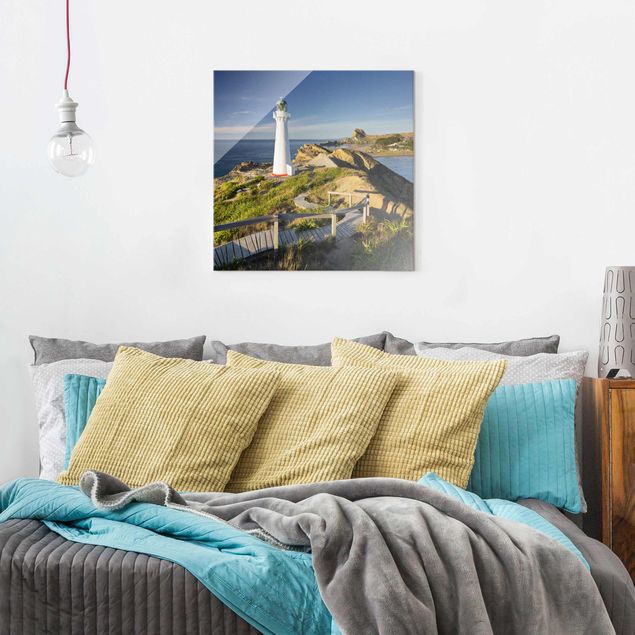Obrazy na szkle wybrzeże Latarnia morska Castle Point Nowa Zelandia