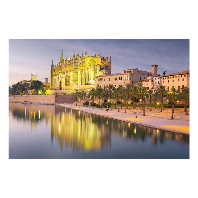 Obrazy nowoczesne Catedral de Mallorca odbicie wody