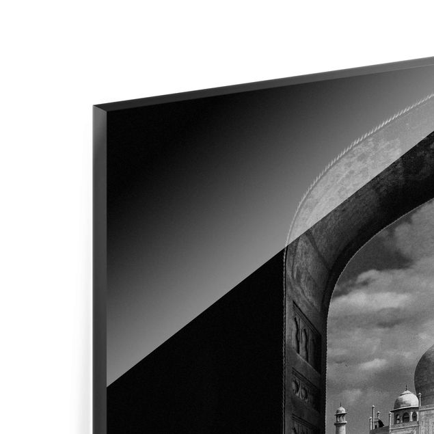Obrazy na szkle czarno białe Brama do Tadż Mahal