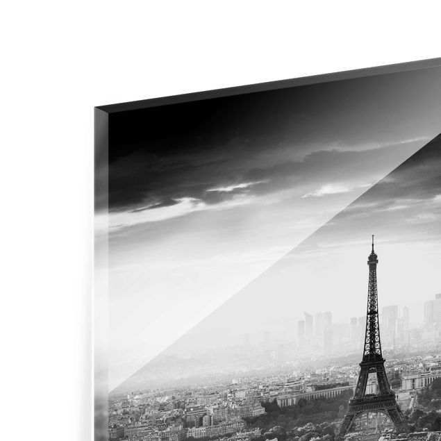 Obrazy nowoczesne Wieża Eiffla z góry, czarno-biała