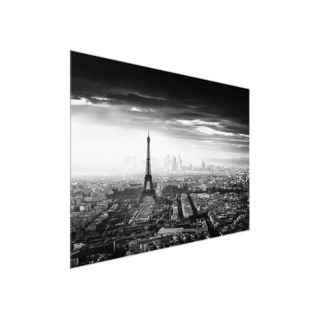 Obrazy Paryż Wieża Eiffla z góry, czarno-biała
