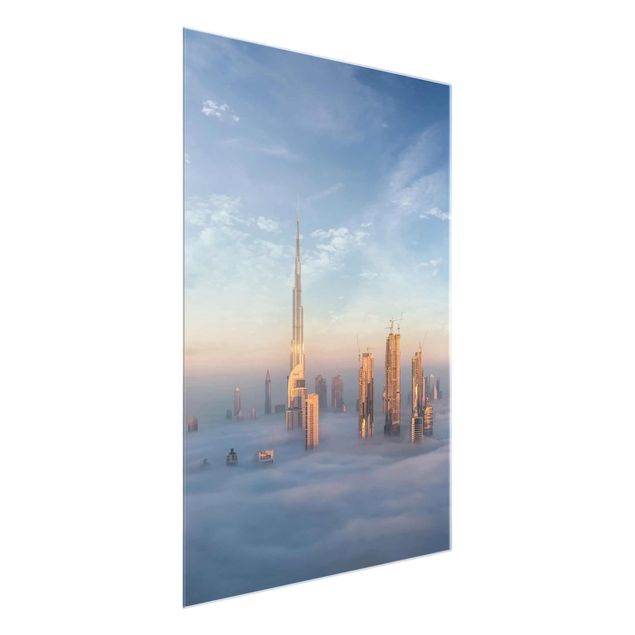 Obrazy na szkle portret Dubaj ponad chmurami