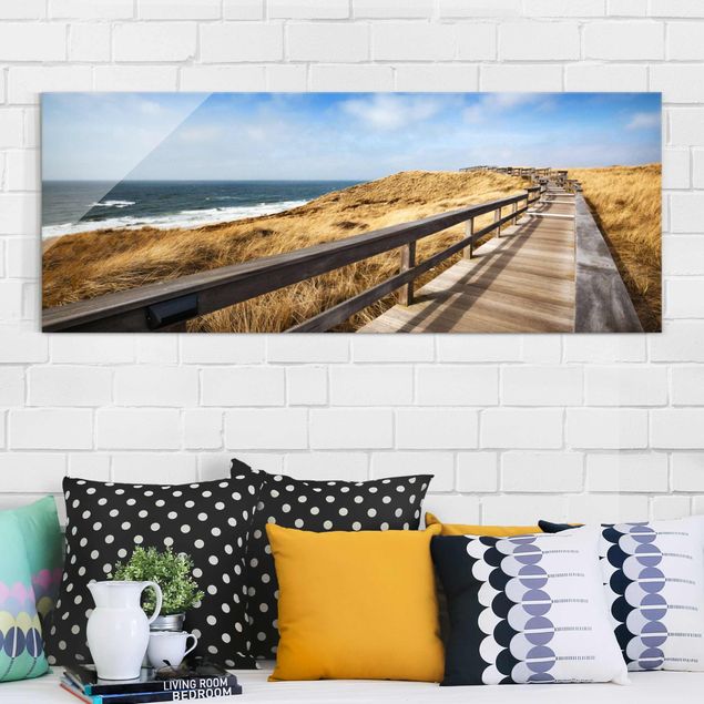 Obrazy na szkle panorama Ścieżka wydmowa nad Morzem Północnym na Sylcie