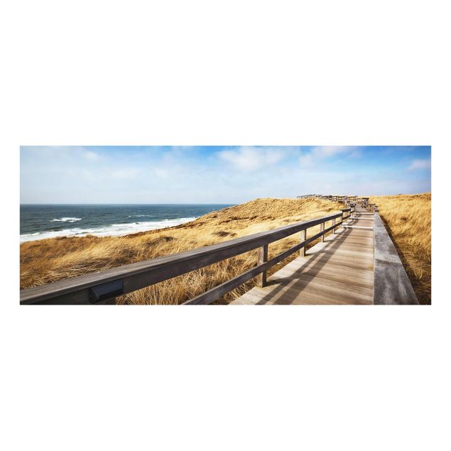 Obrazy na szkle plaża Ścieżka wydmowa nad Morzem Północnym na Sylcie