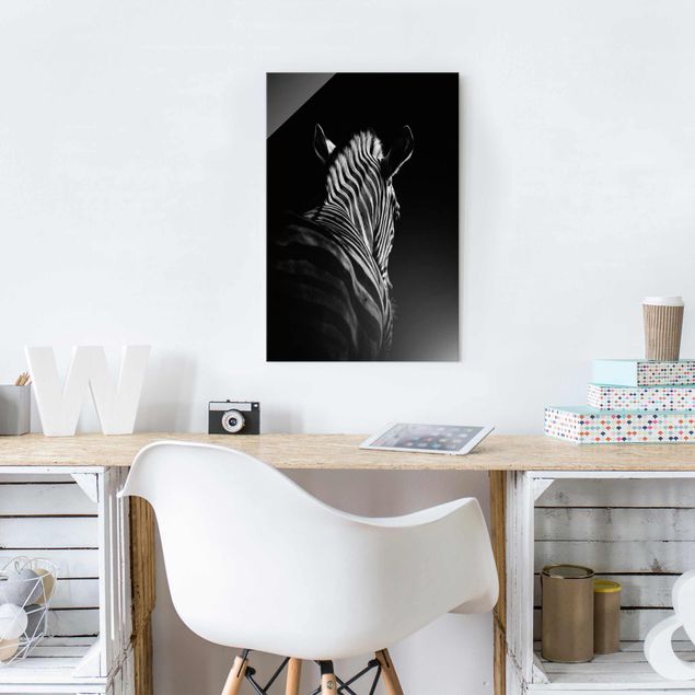 Obrazy na szkle portret Sylwetka zebry ciemnej