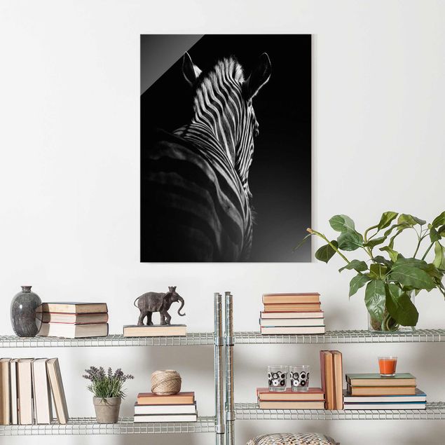 Obrazy do salonu nowoczesne Sylwetka zebry ciemnej