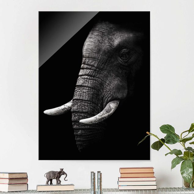 Dekoracja do kuchni Portret ciemnego słonia