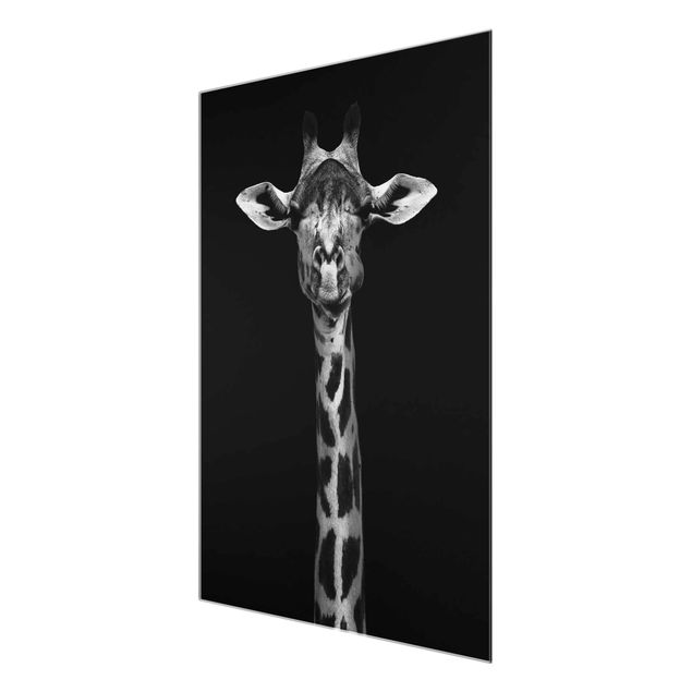 Nowoczesne obrazy Portret ciemnej żyrafy