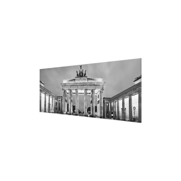 Obrazy na szkle panorama Lit Brama Brandenburska II
