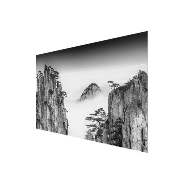 Obrazy nowoczesny Skały we mgle czarno-białe