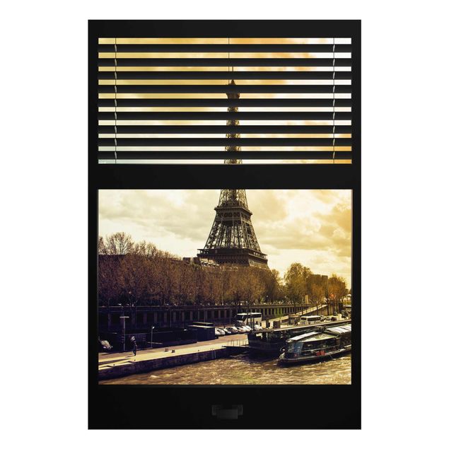 Dekoracja do kuchni Zasłony widokowe na okna - Paryż Wieża Eiffla Zachód słońca