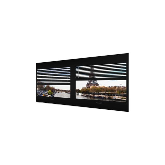 Obrazy nowoczesne Zasłony widokowe na okno - Sekwana i wieża Eiffla