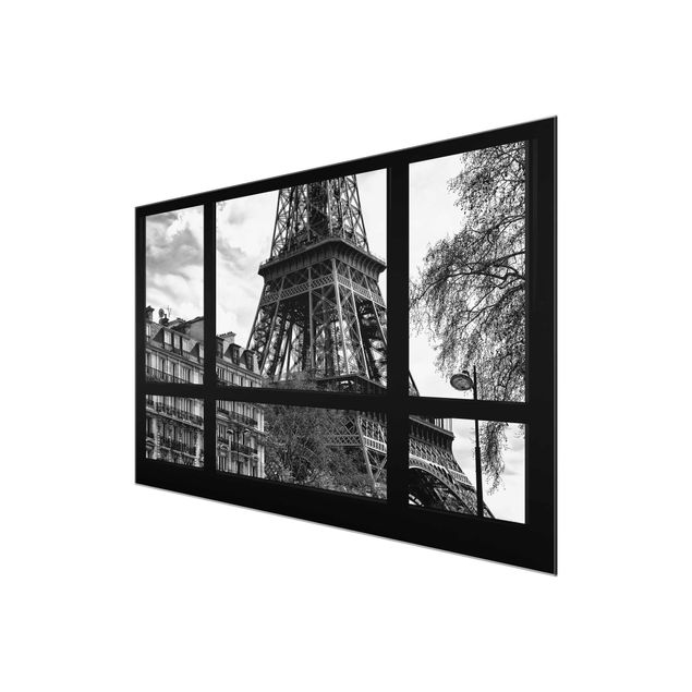 Obrazy na szkle artyści Widok z okna na Paryż - blisko wieży Eiffla