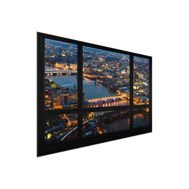 Obrazy Londyn Widok z okna na panoramę Londynu z mostami