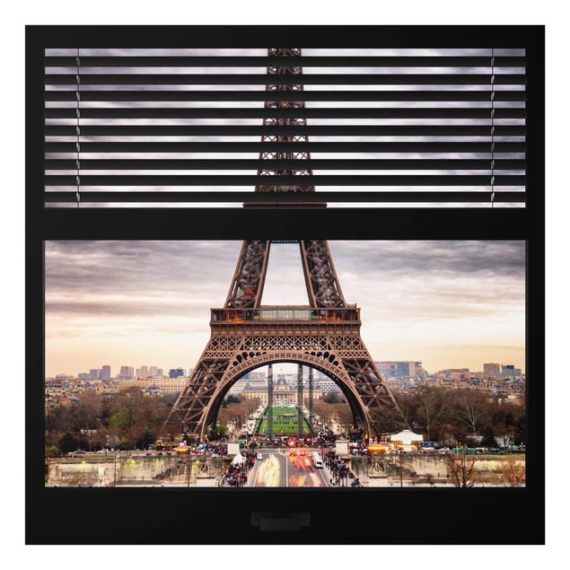 Obrazy do salonu Zasłony widokowe na okno - Wieża Eiffla Paryż