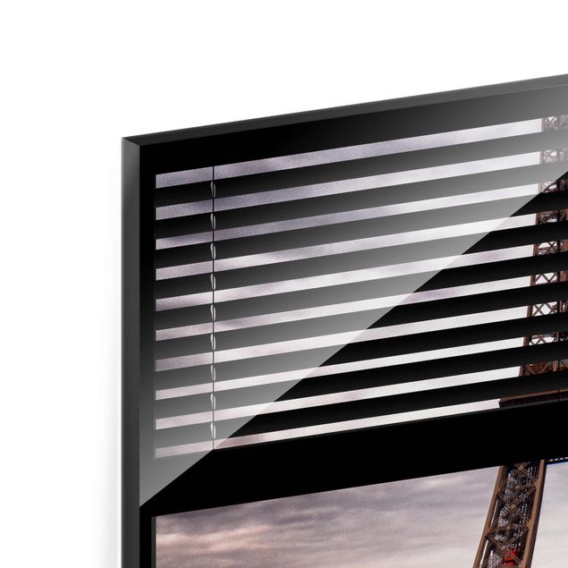Obrazy na szkle artyści Zasłony widokowe na okno - Wieża Eiffla Paryż